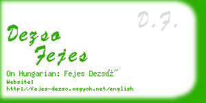 dezso fejes business card